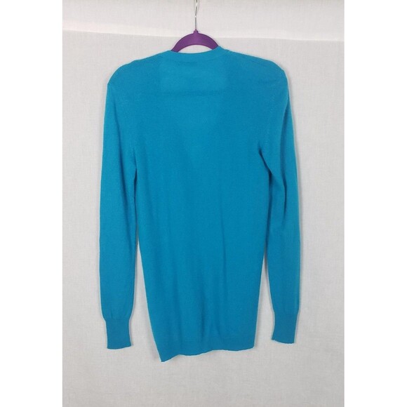 Equipment Femme Sweater S Blue Teal Cashmere Cardigan V-Neck Button Pockets - Picture 2 of 10